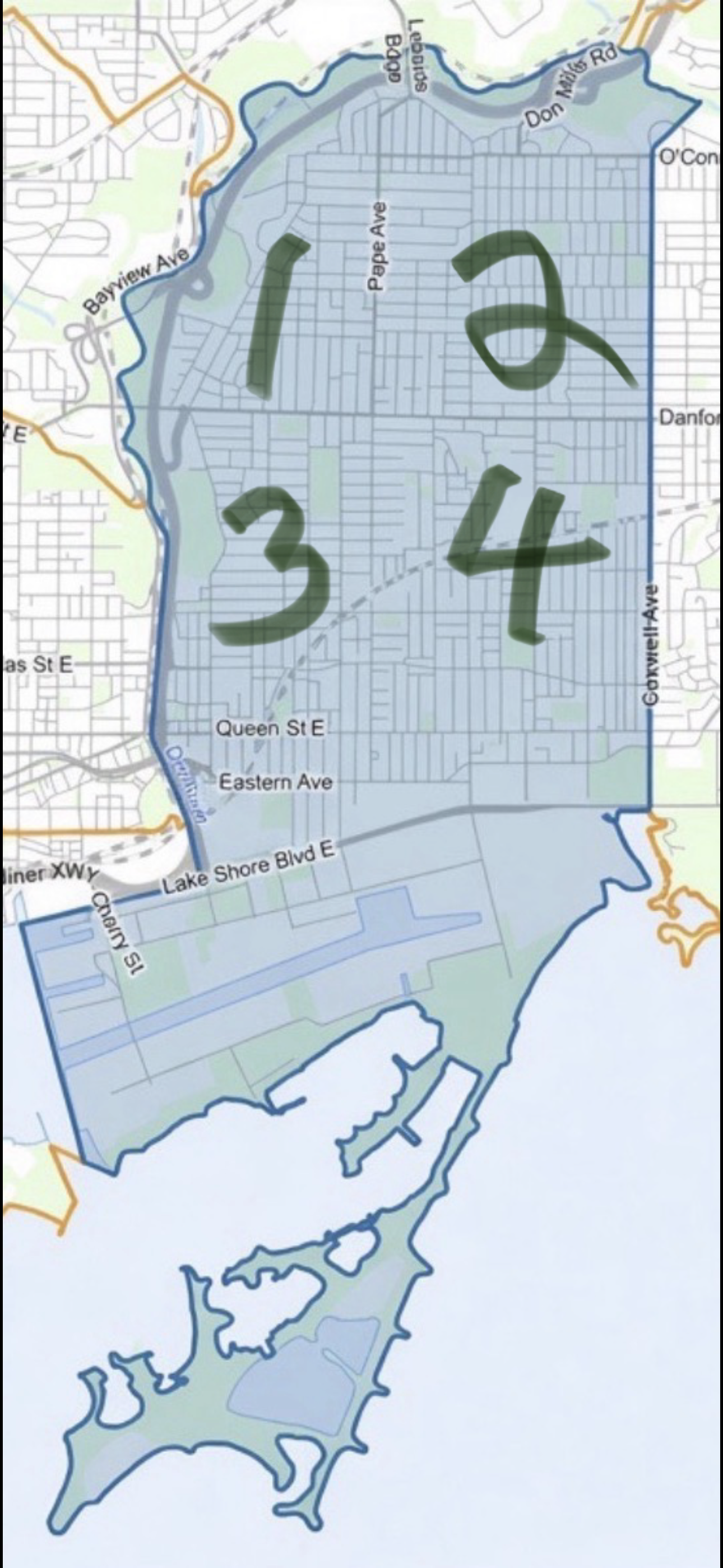 Ward 14 Volunteer Sections Map